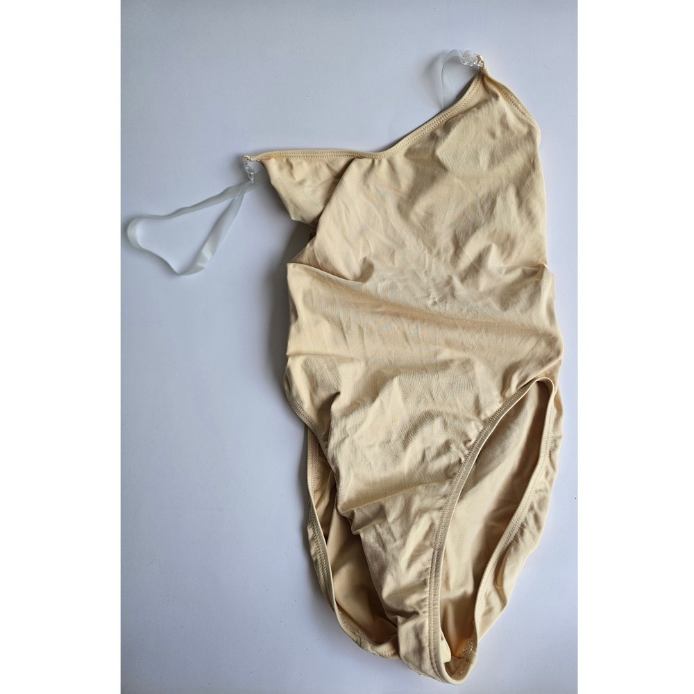 Capezio Nude Dance Leotard Small Clear Adjustable Straps Undergarment Foundation